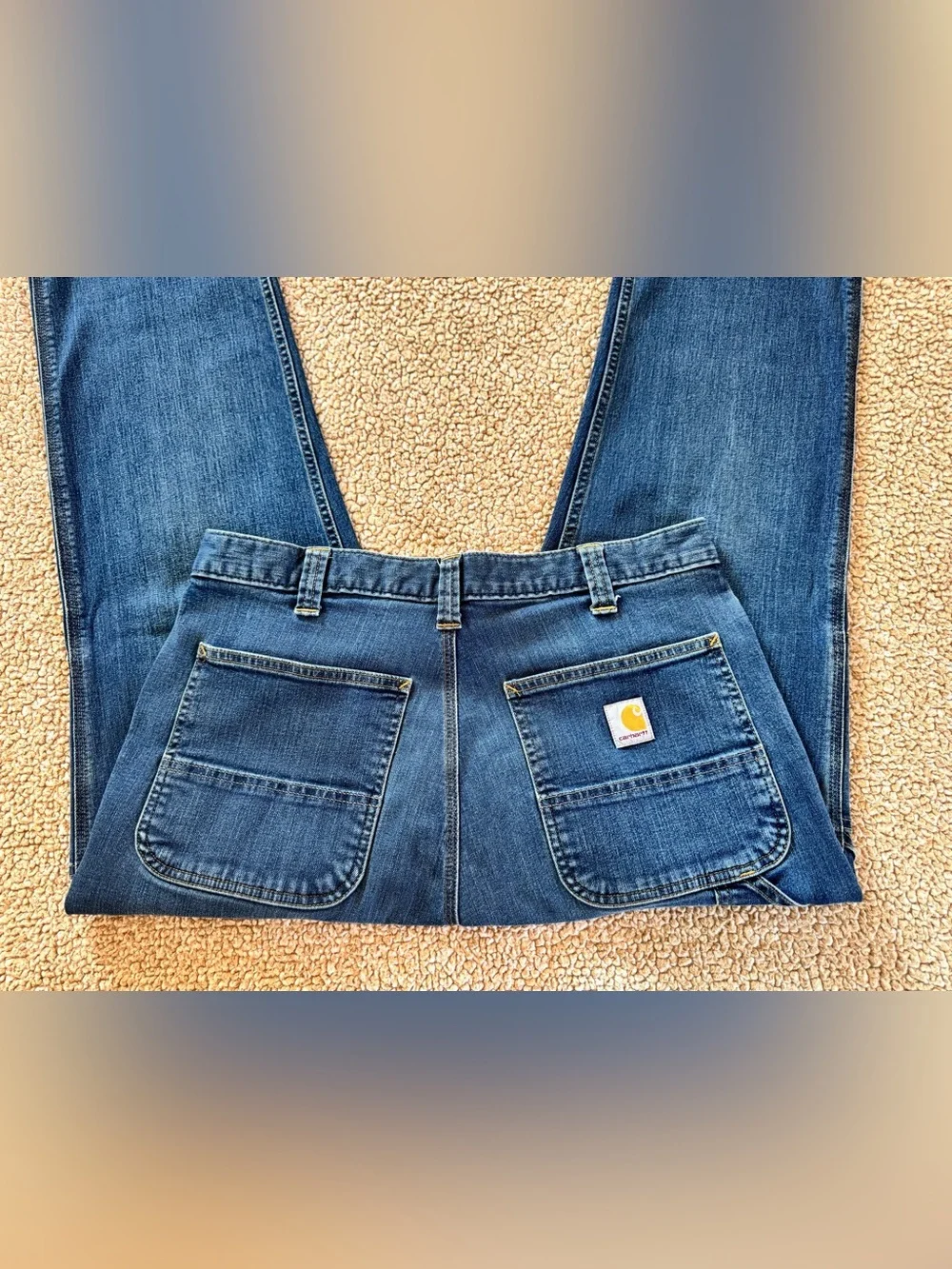 Carhartt Rugged Flex Relaxed Fit Utility Jeans 33x32 Medium Wash Carpenter